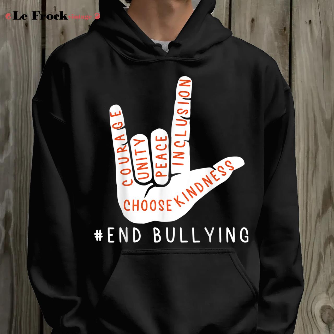 Unity Day Orange Kids Stop Bullying Love Sign Language Anti Bullying T-Shirt