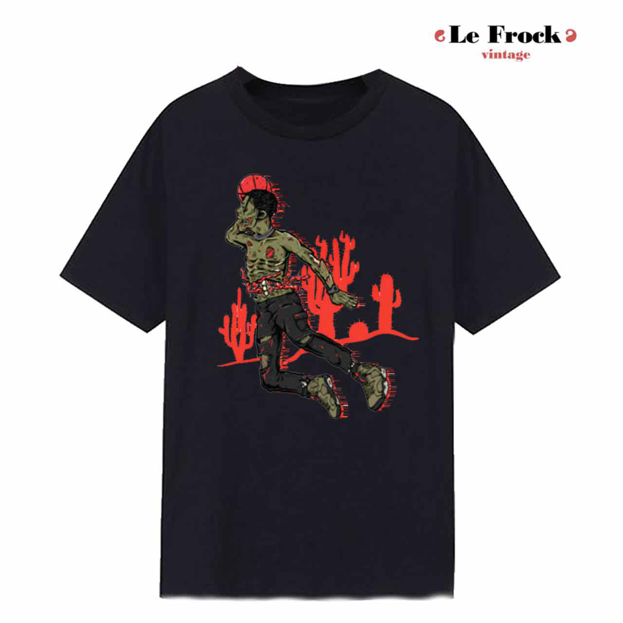 Travis Scott Jordan 6  Air Cactus Jack Zombie  Black Shirt
