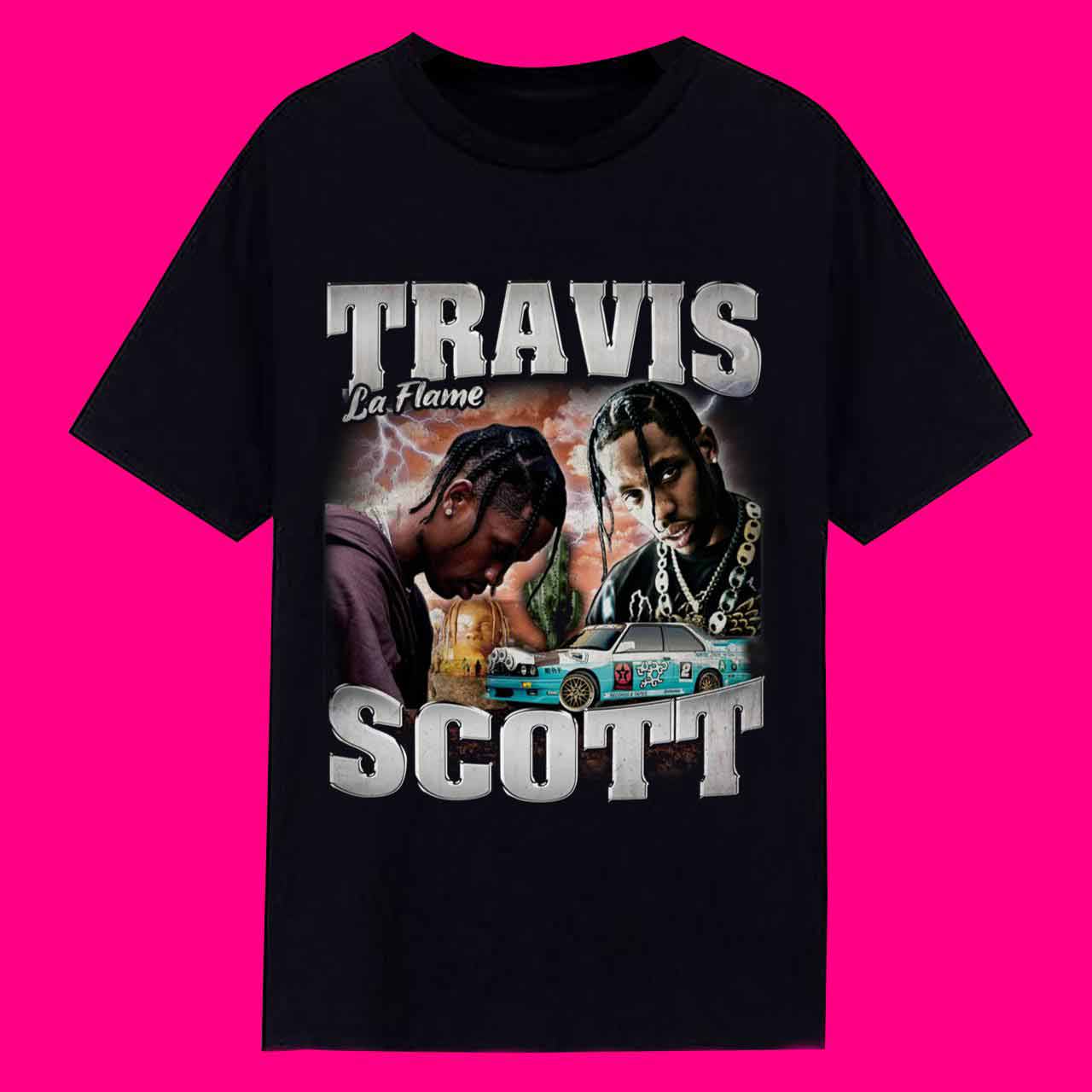 Rapper Travis Scott La Flame Vintage T-Shirt