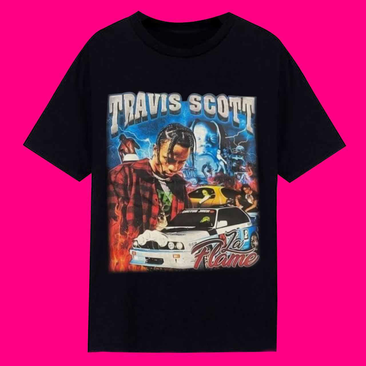 Travis Scott La Flame 90’s Vintage Rap Tee Shirt