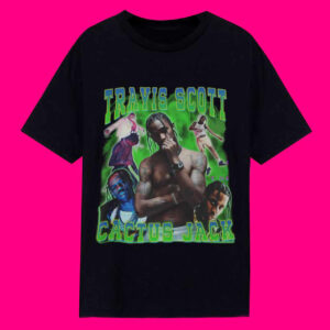 Travis Scott Rapper Cactus Jack Hip Hop Vintage Print T-Shirt