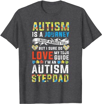 Autism Stepdad Journey Quote Autism Gift For Stepdad Shirts