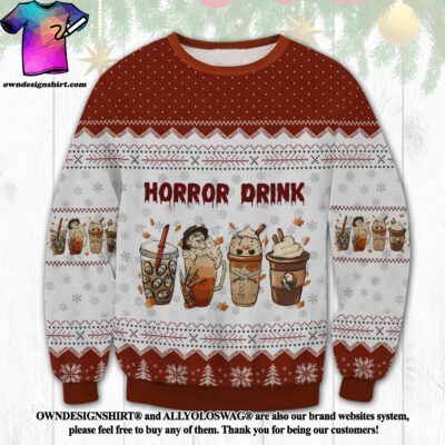 Horror Drink Horror Ugly Christmas Sweater