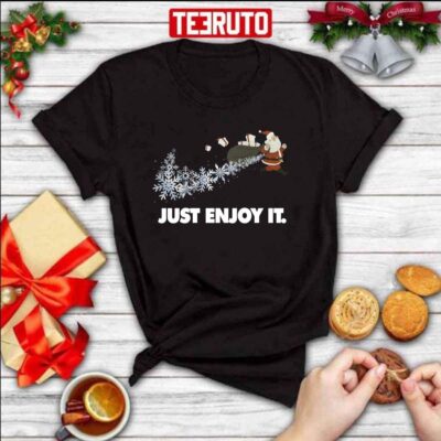 Santa Claus Just Enjoy It Christmas Nike T-Shirt