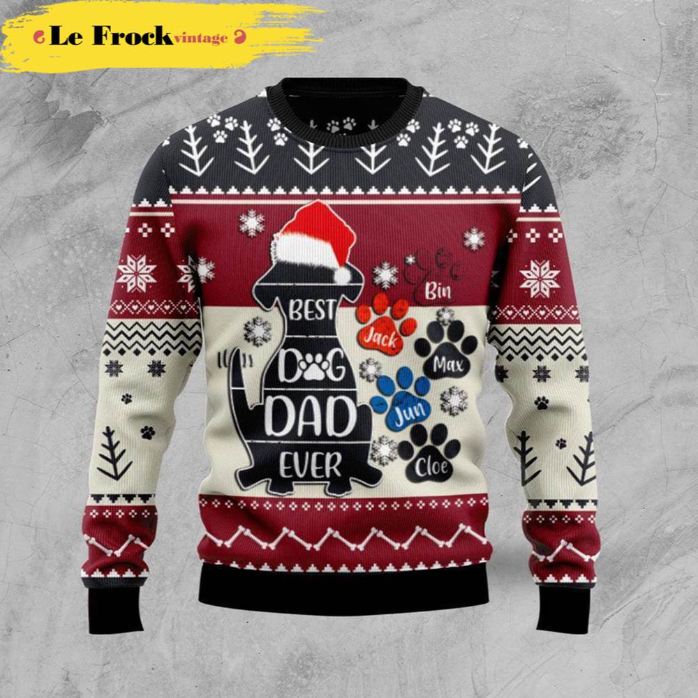 Best Dog Dad Ever Dog Ugly Christmas Sweater