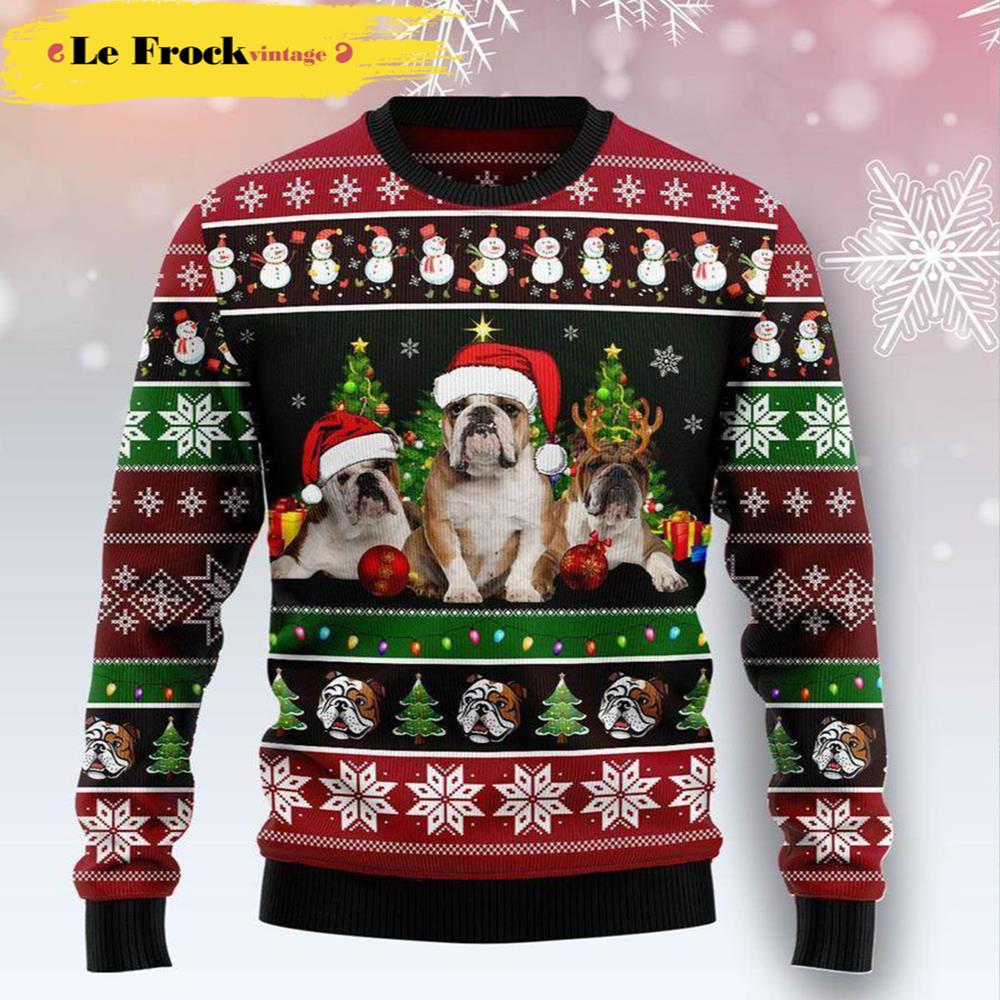 Bulldog Group Beauty Dog Ugly Christmas Sweater