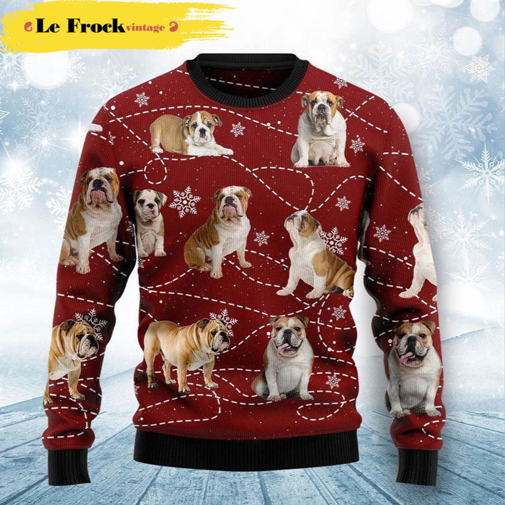 Bulldog Xmas Dog Ugly Christmas Sweater