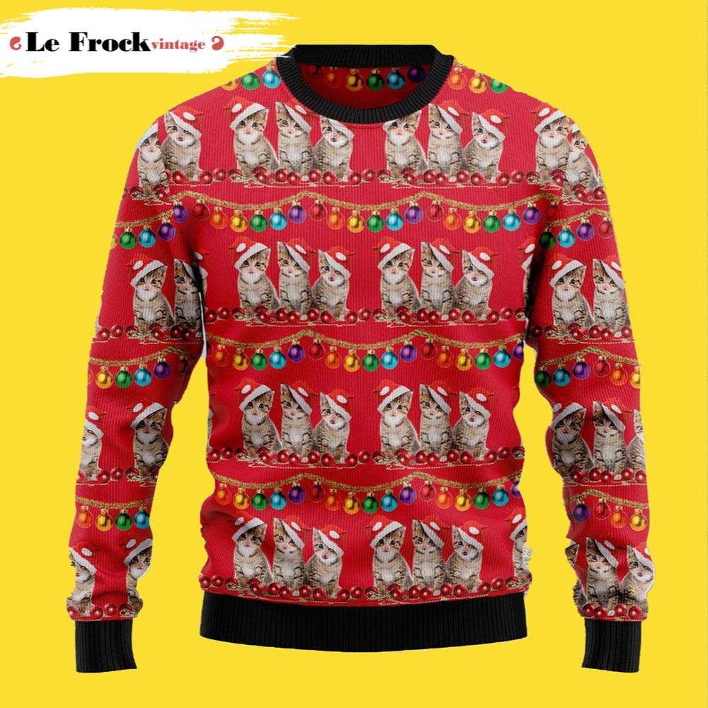 Cat Themed Kitten Christmas Cat Ugly Christmas Sweater