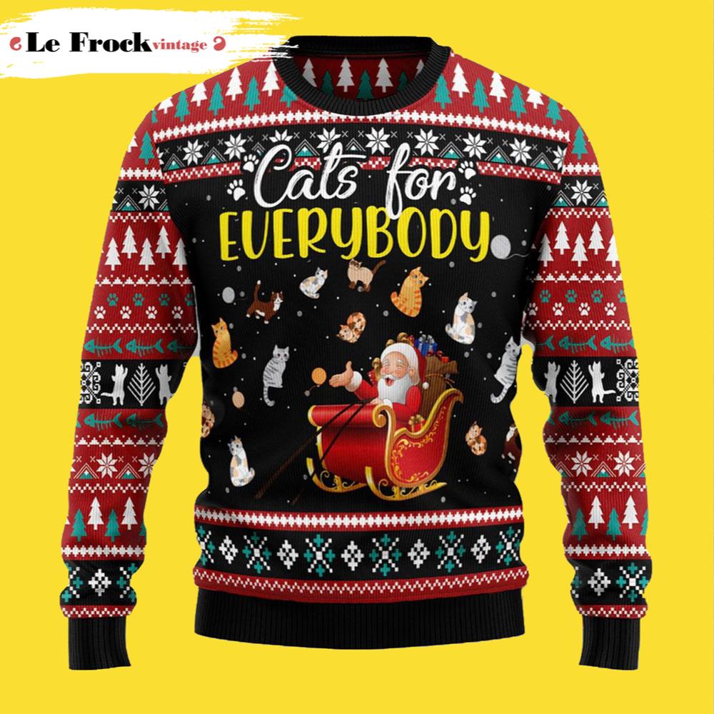 Cats For Everybody Cat Ugly Christmas Sweater