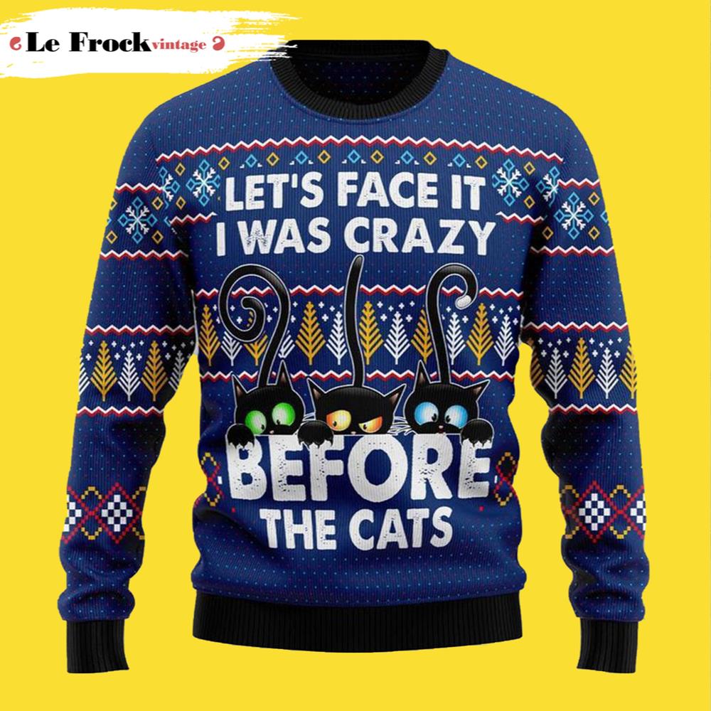 Crazy Back Cat Ugly Christmas Sweater