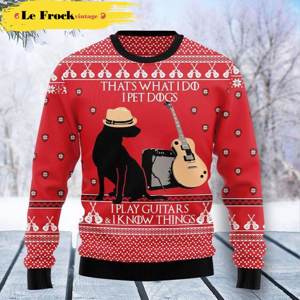 Dog Guitar Christmas Dog Ugly Christmas Sweater