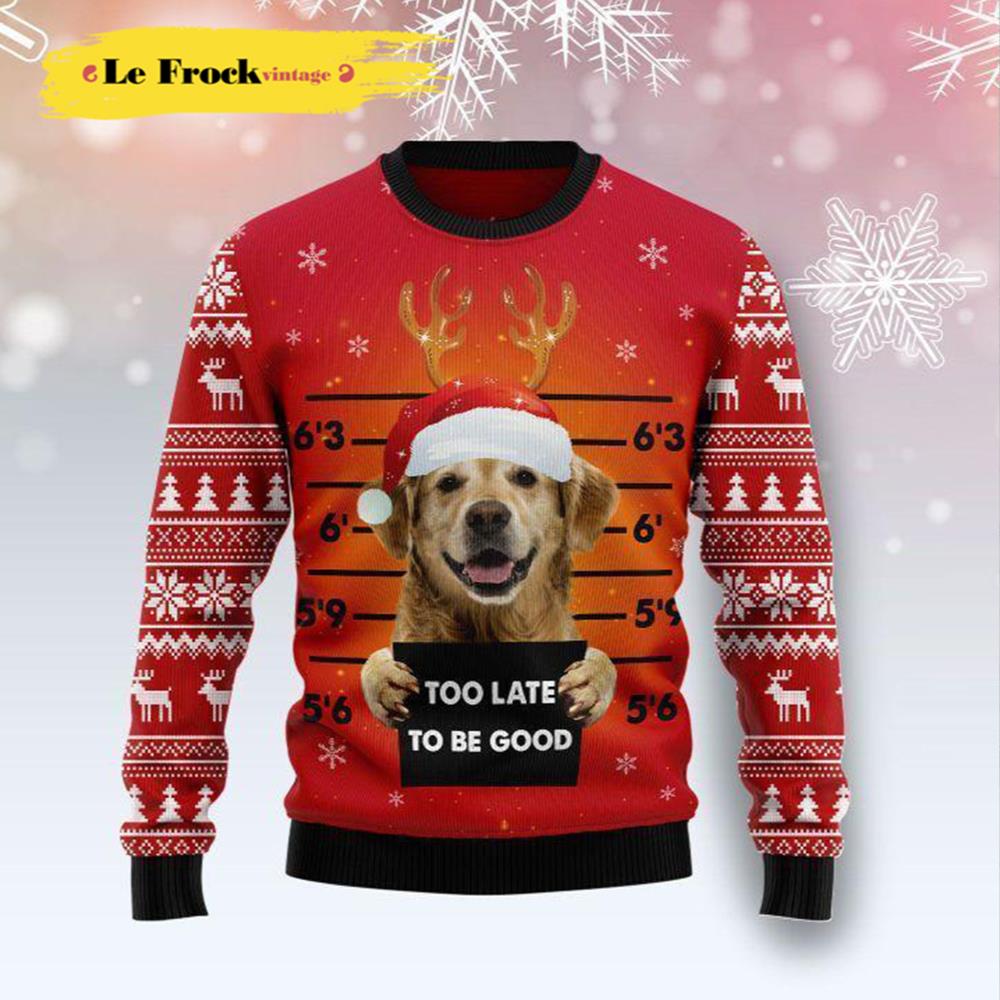Golden Retriever Dog Ugly Christmas Sweater Gift For Christmas