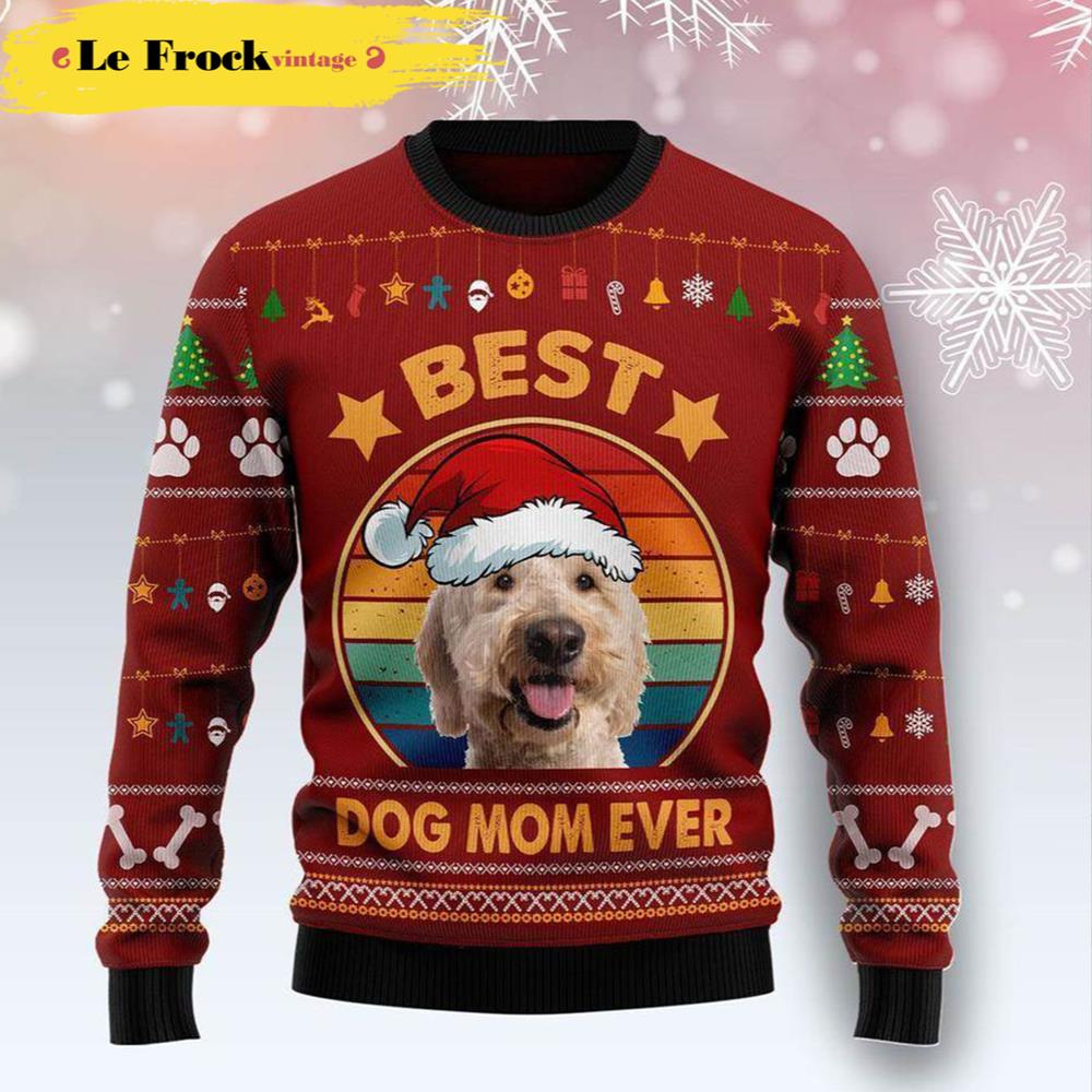 Goldendoodle Best Dog Mom Ever Dog Ugly Christmas Sweater