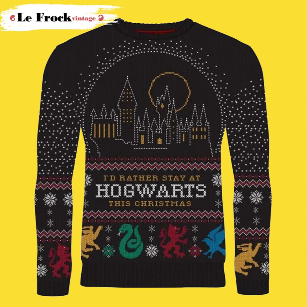 I'd Rather Stay At Hogwarts Harry Potter Ugly Christmas Sweater
