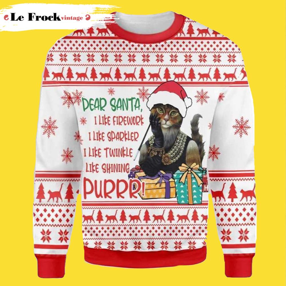 Like Santa Funny Cat Ugly Christmas Sweater