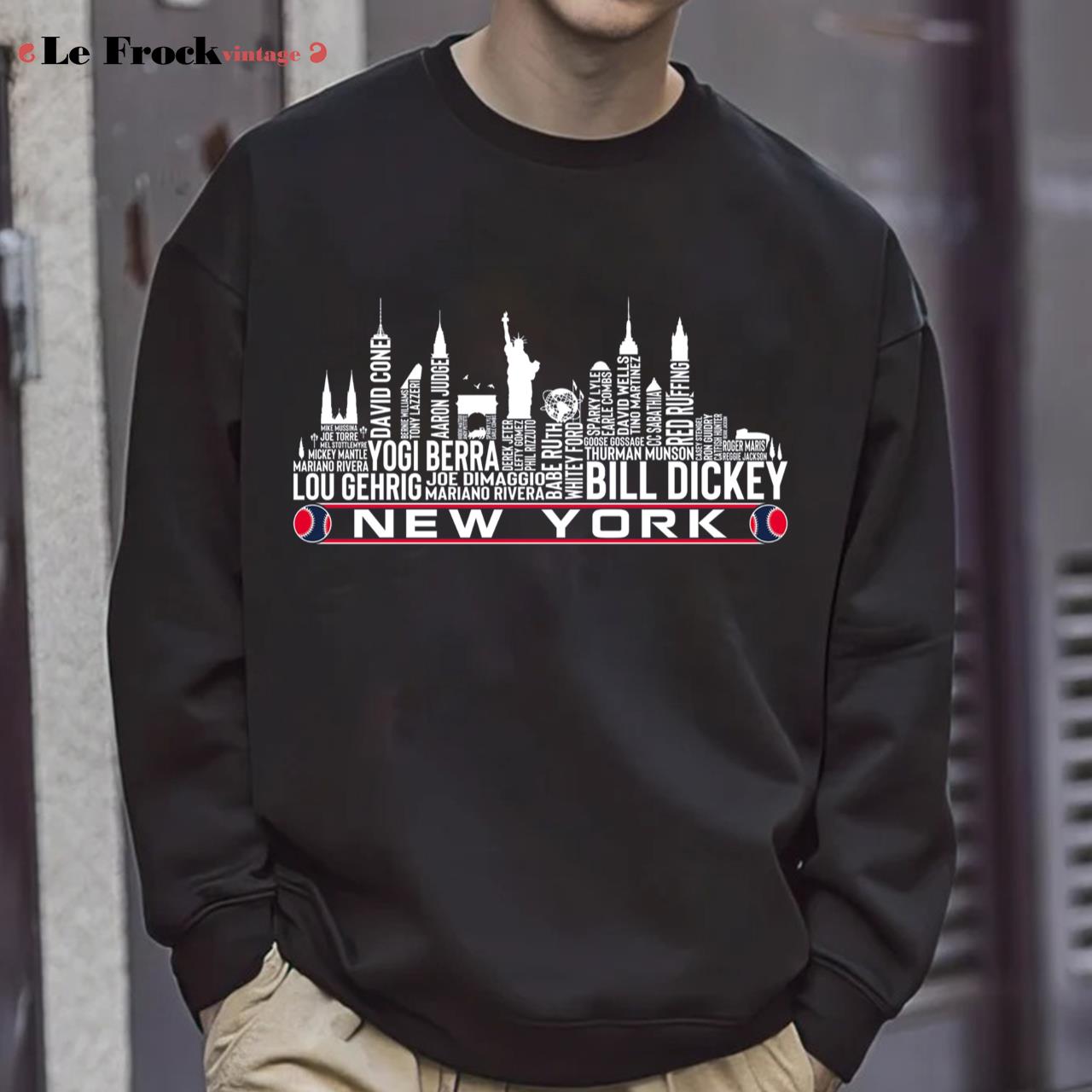 New York Baseball Team All Time Legends New York City Skyline Yankees T-Shirt