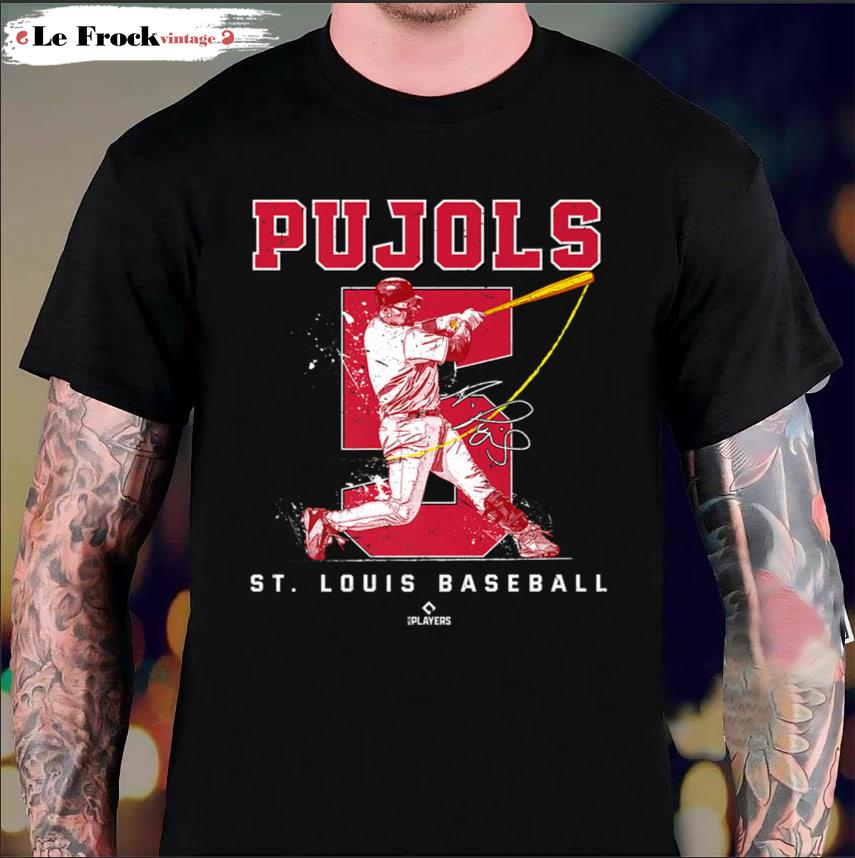 Number And Portrait Albert Pujols St Louis MLBPA Premium Albert Pujols T-Shirt