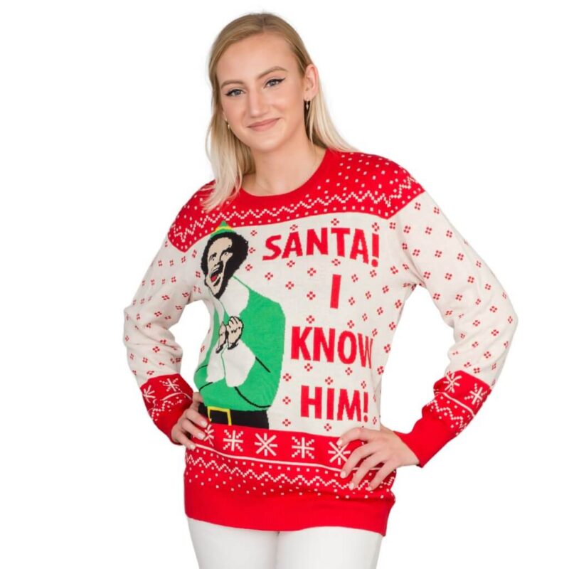 Elf Ugly Christmas Sweater Elf Rotten Tomatoes Santa I Know Him