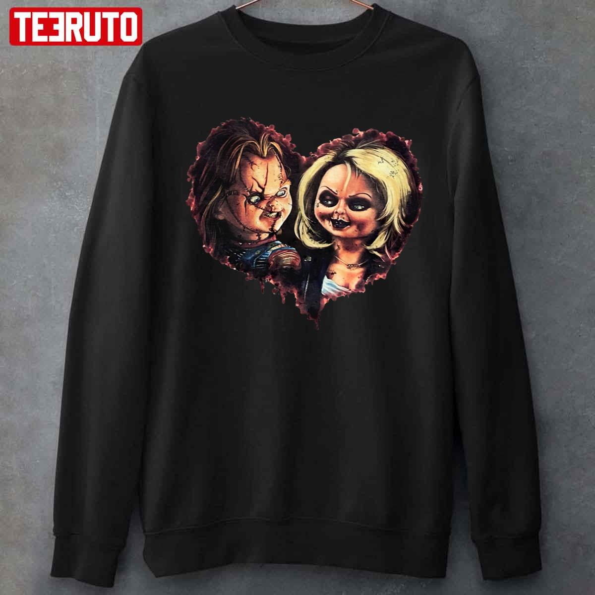Heart Chucky Tiffany Scary Unisex Chucky Sweatshirt
