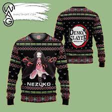 Nezuko Kamado Ugly Sweater Christmas Demon Slayer Anime Knitted Sweater
