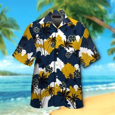 Notre Dame Fighting Irish Retro Vintage Style Aloha Hawaii Shirt Beach Shirt