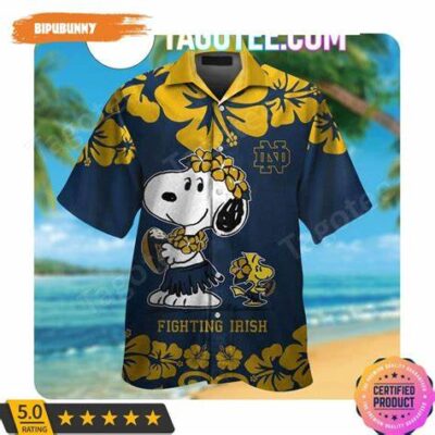 Personalized Notre Dame Fighting Irish Snoopy Aloha Hawaiian Shirt Beach Shirts