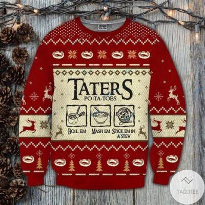 Taters Potatoes Lord Of The Rings Ugly Christmas Sweater