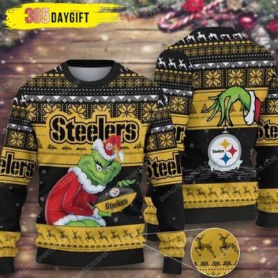 The Grinch And Pittsburgh Steelers Ugly Christmas Sweater