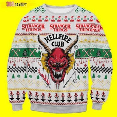 Hellfire Club Stranger Things Ugly Christmas Sweater Ver 2