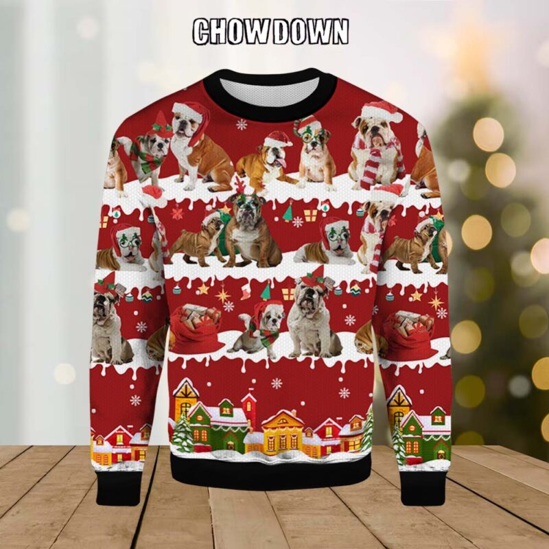 English Bulldog Ugly Christmas Sweater