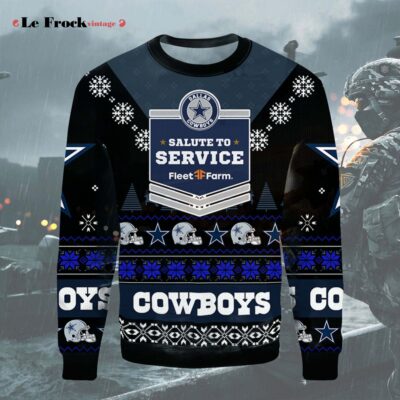 Dallas cowboys salute to service sweatshit ugly sweater