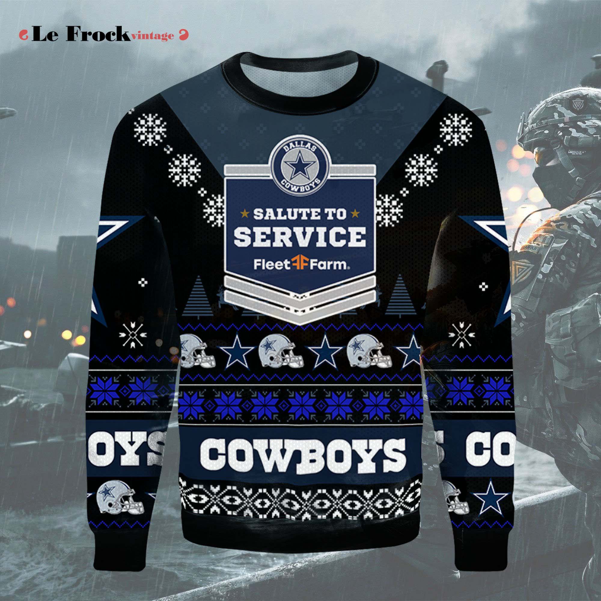 Dallas Cowboys Salute To Service Sweatshirt Ugly Sweater