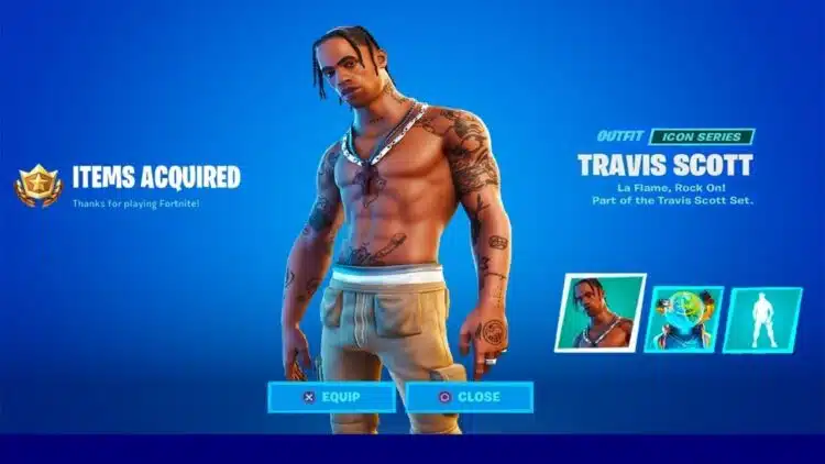 how much is travis scott in fortnite